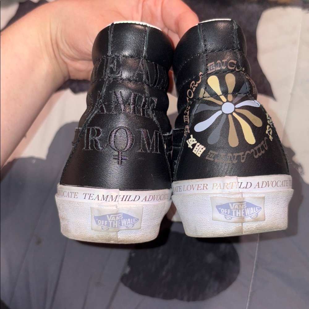 Vans Black High-Tops with Floral Graphic